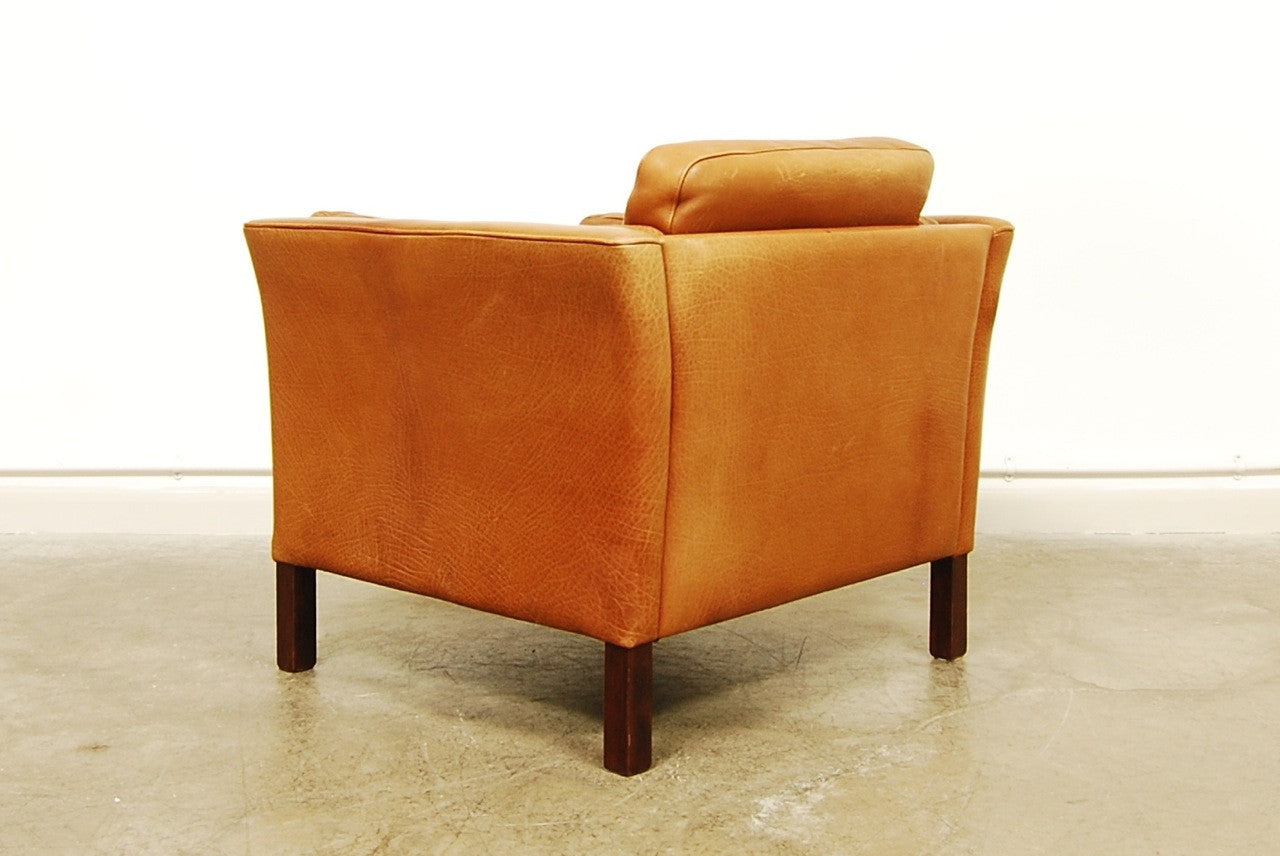Buffalo leather club chair