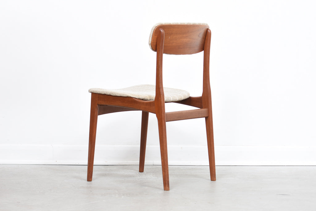 Set of six teak dining chairs