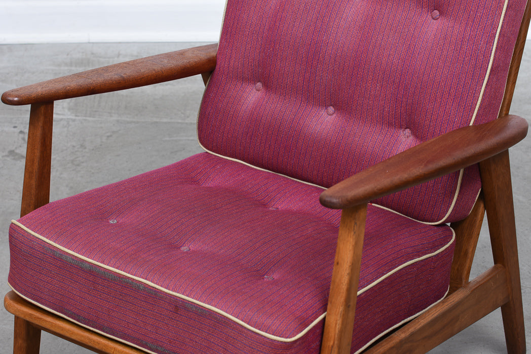 1950s Danish lounger in teak + oak