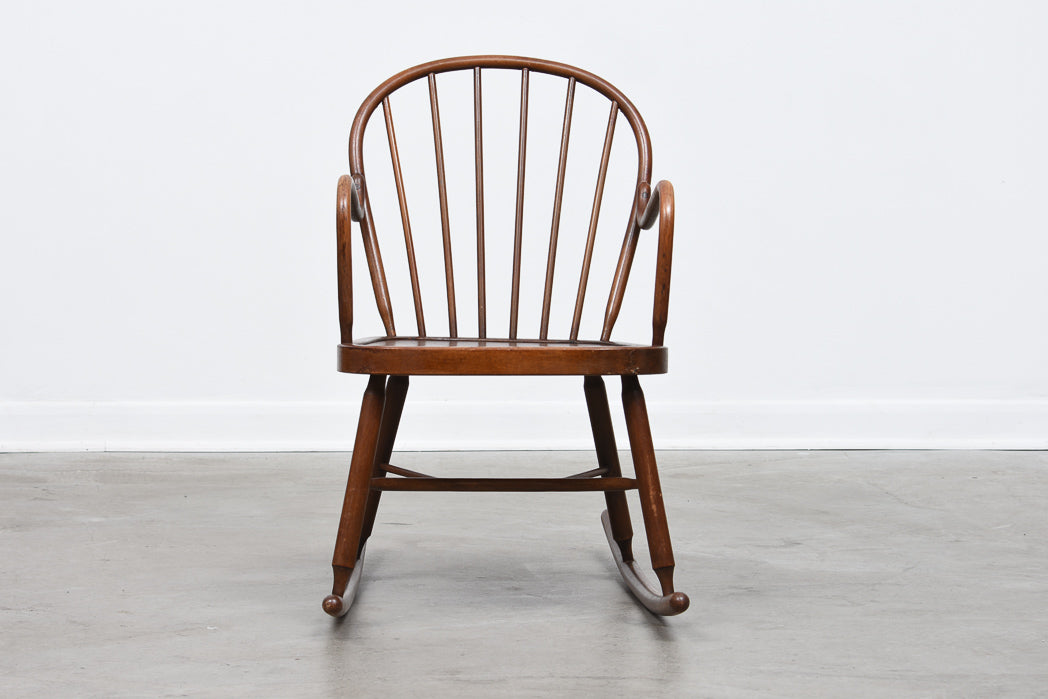 1950s spindle back rocking chair