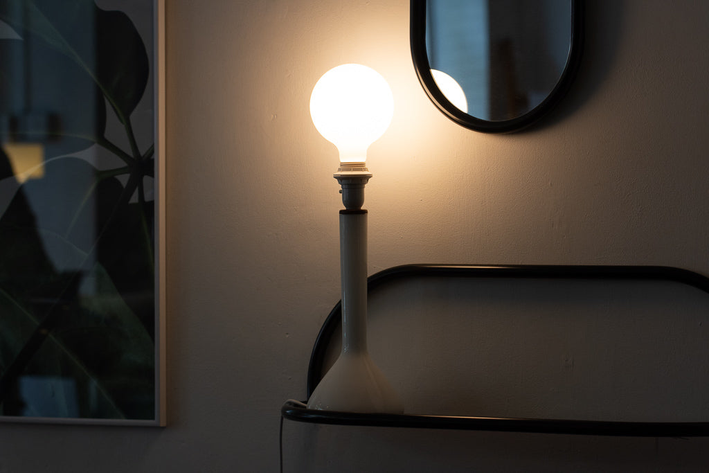 Opal glass table lamp by Kastrup Glas