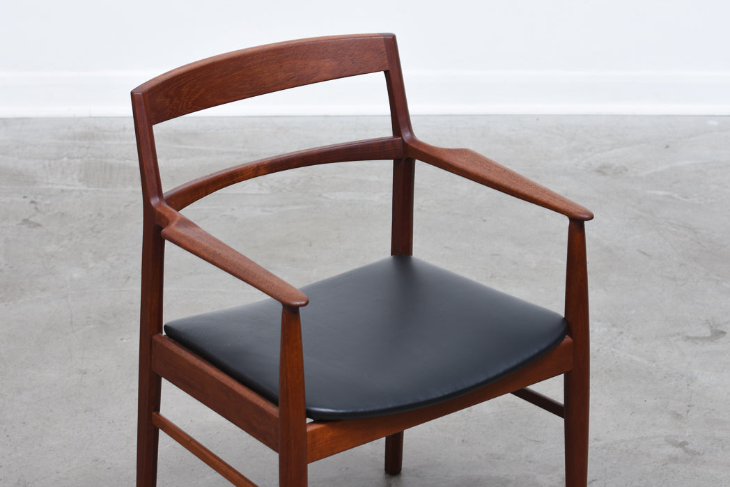 Teak + leather armchair by Henning Kjærnulf