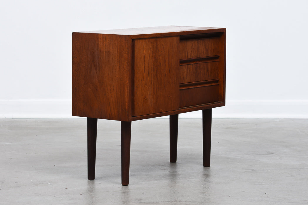 Short teak storage cabinet