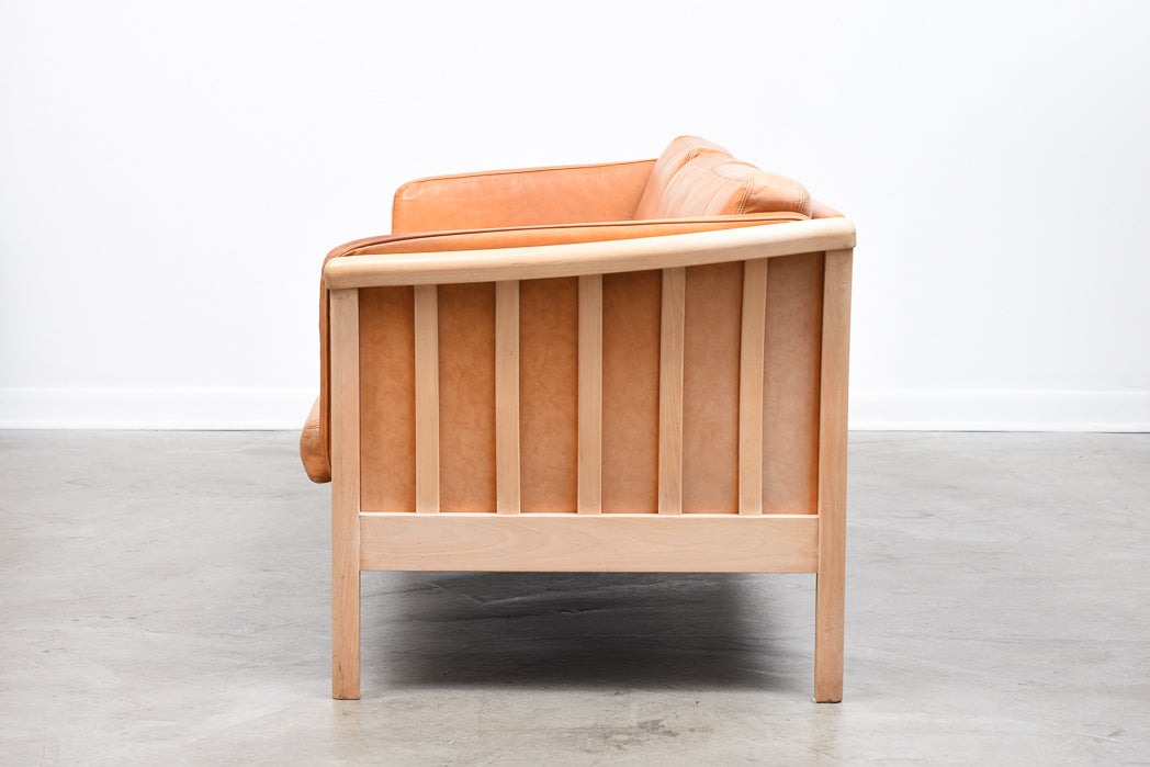 Three seat leather sofa by Stouby