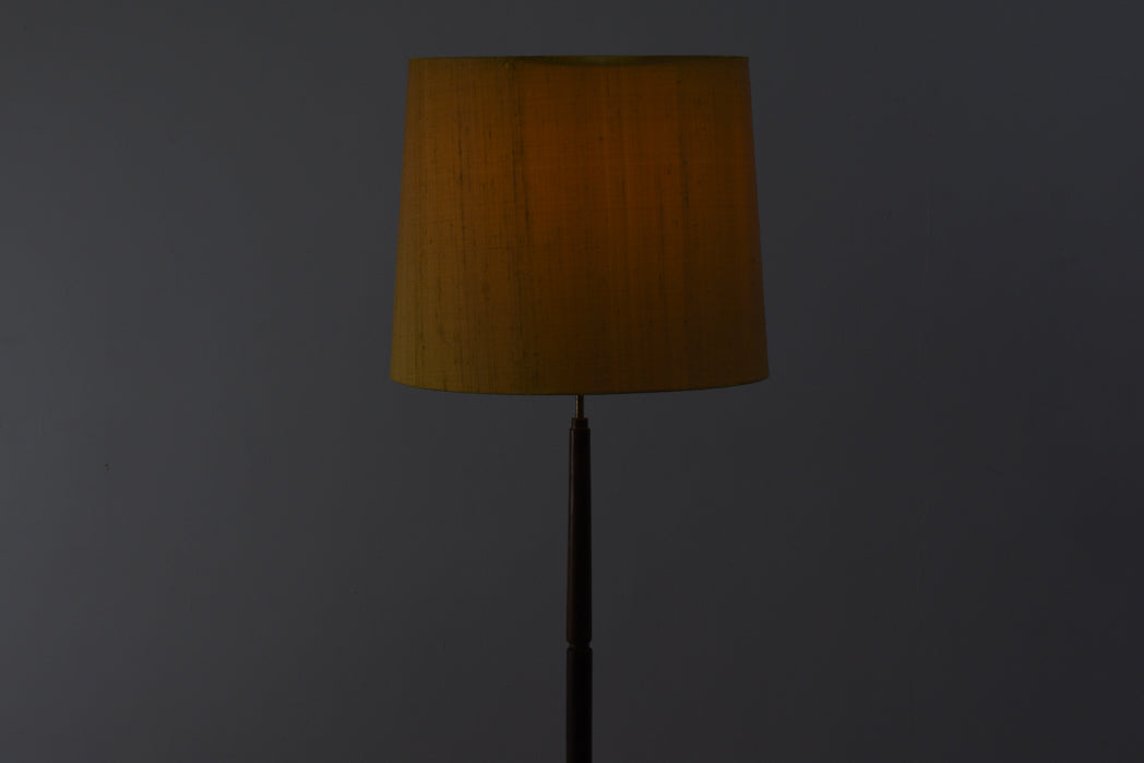 1960s rosewood floor lamp with shade