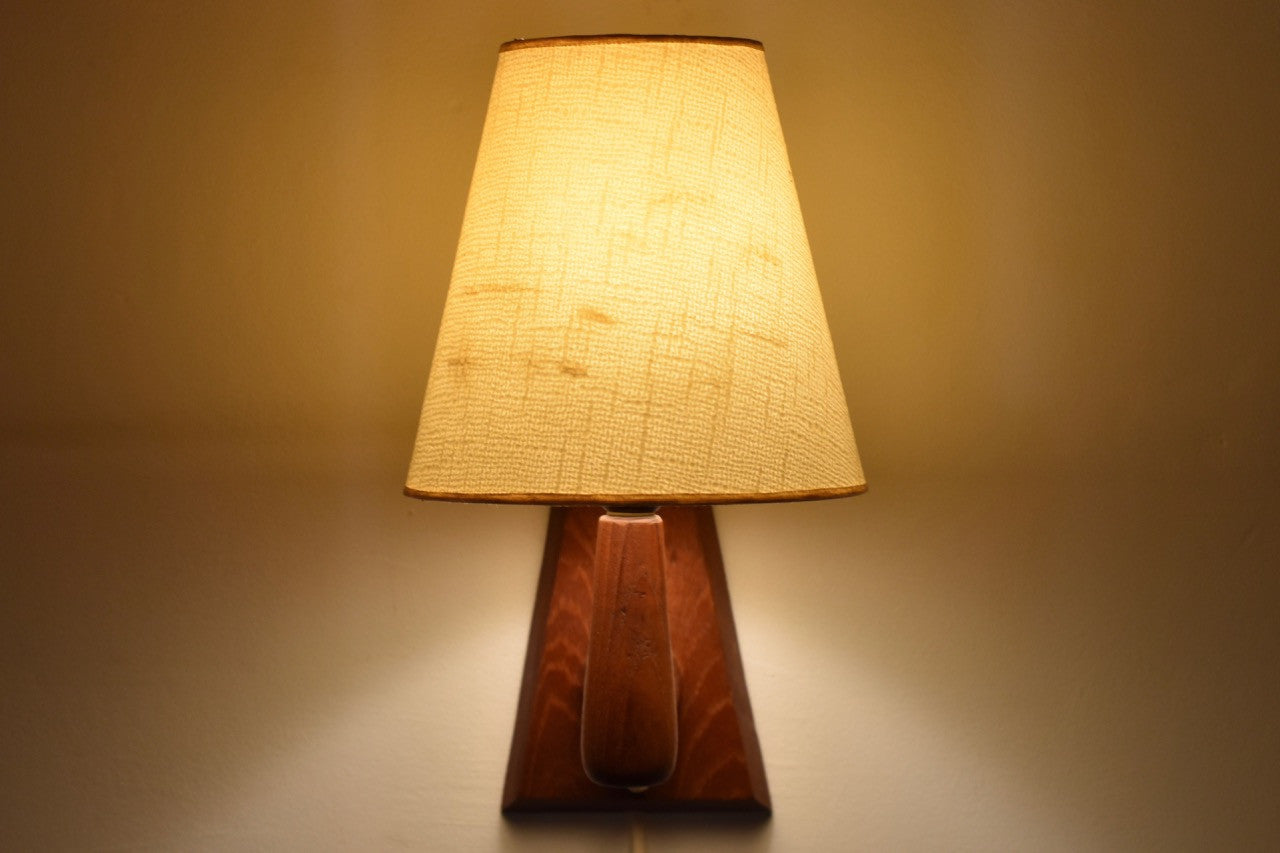 Teak wall light