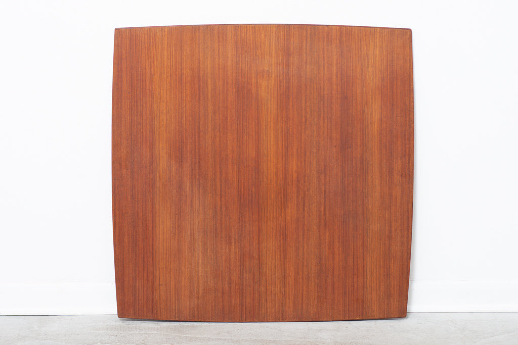 Extending square dining table in teak