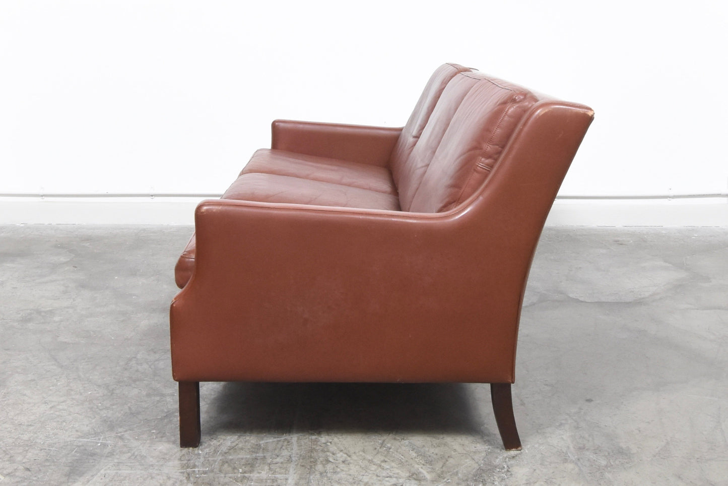 Chocolate leather three seater