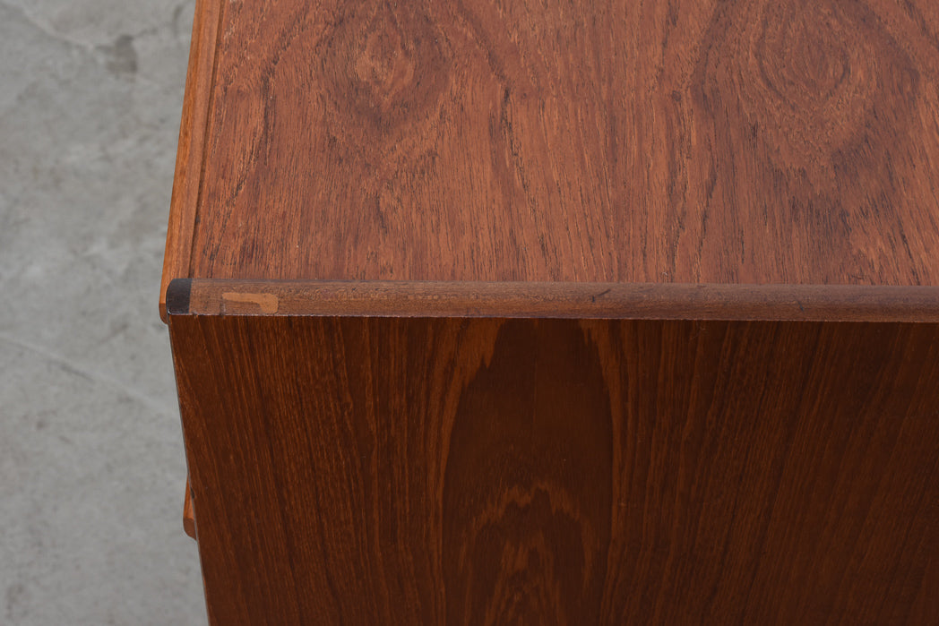 Teak chest of five drawers