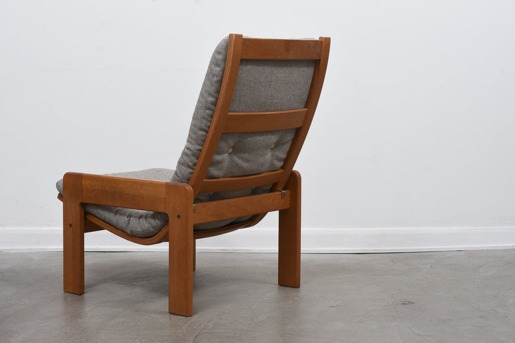 1970s oak lounger by Yngve Ekström