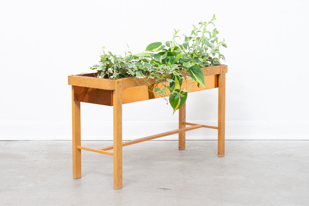 Vintage planter with copper liner