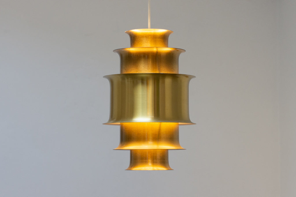 1960s multi-tiered brass ceiling lamp