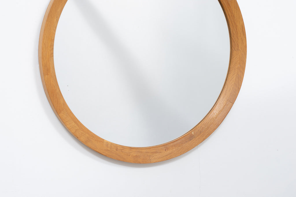 Vintage mirror with oak frame