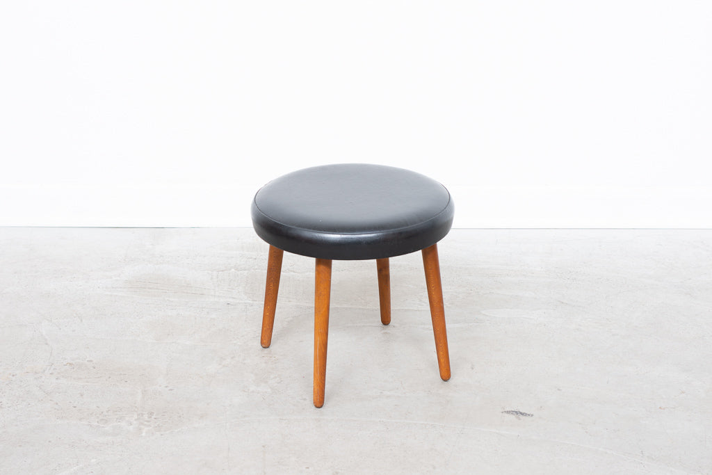 1960s vinyl + beech footstool