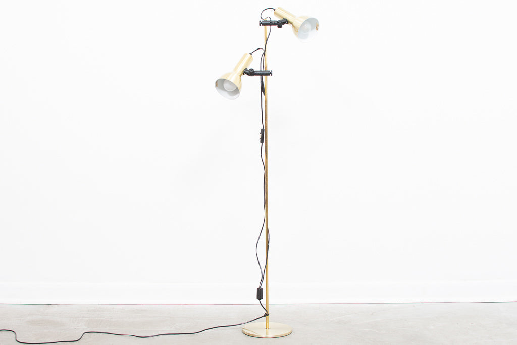 Vintage floor light with light brass finish