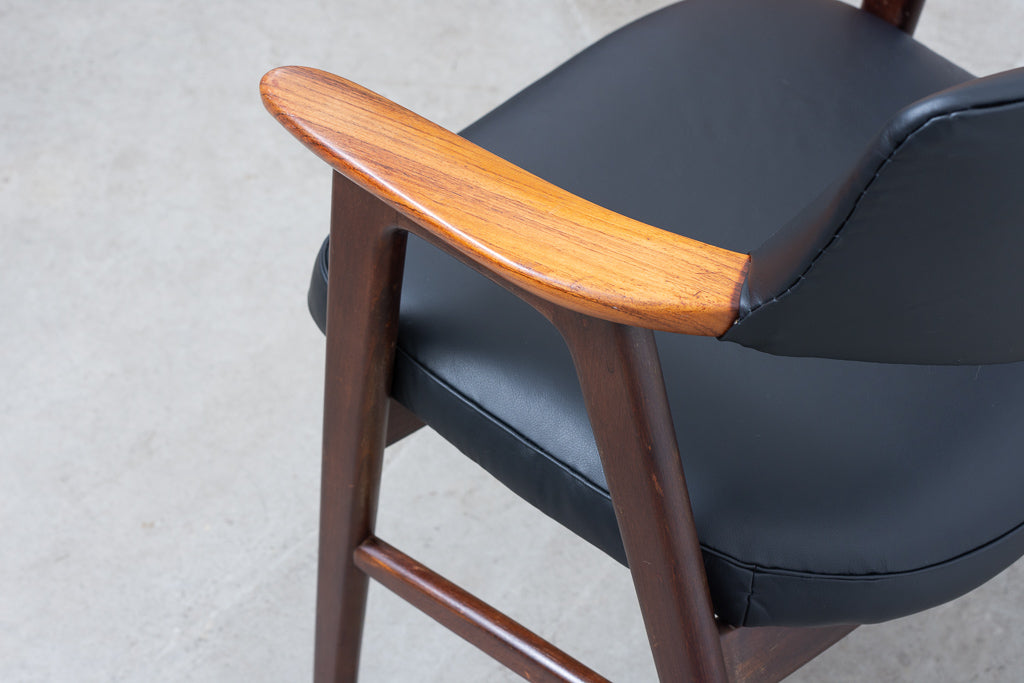 Rosewood + leather armchair by Erik Kirkegaard