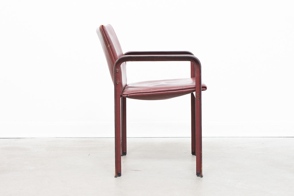 Pair of leather armchairs by Matteo Grassi