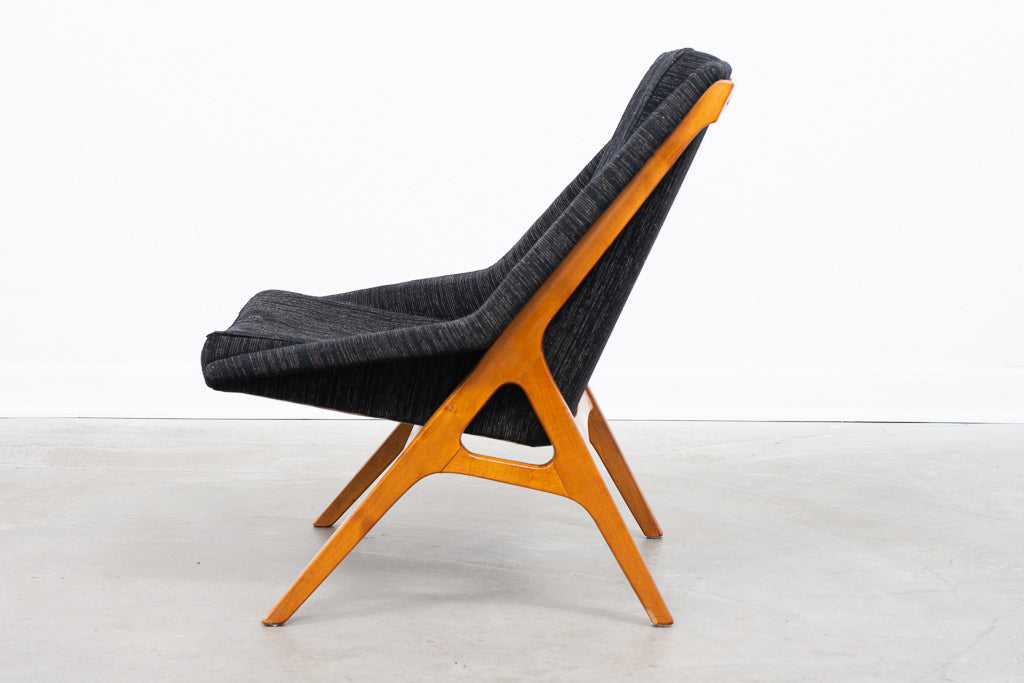 New upholstery included: Low back lounger on teak base