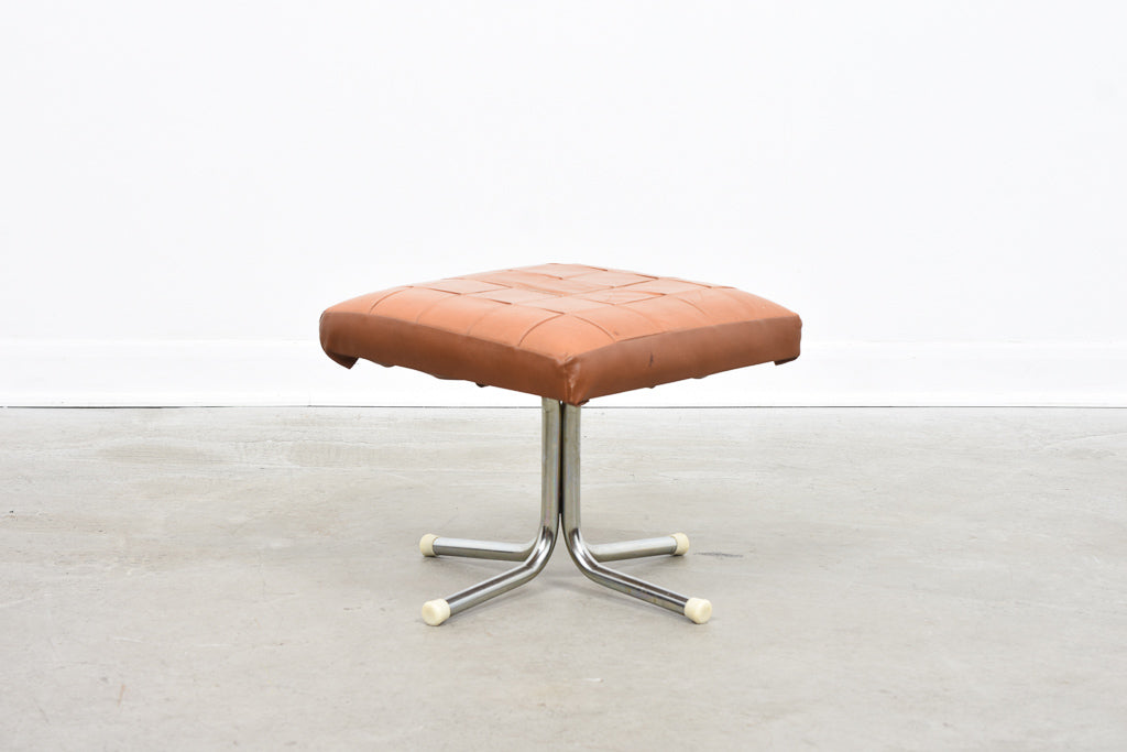 Vintage foot stool on metal base
