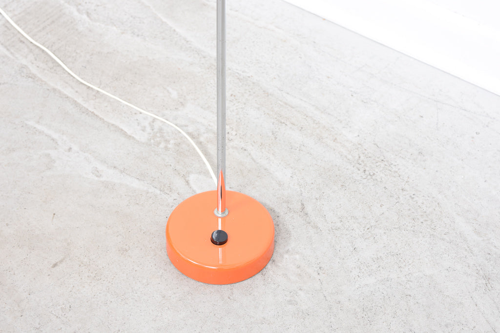 Vintage floor lamp with orange shade