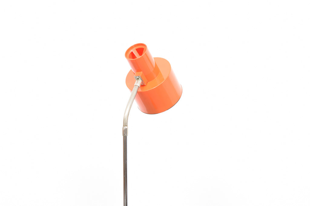 Vintage floor lamp with orange shade