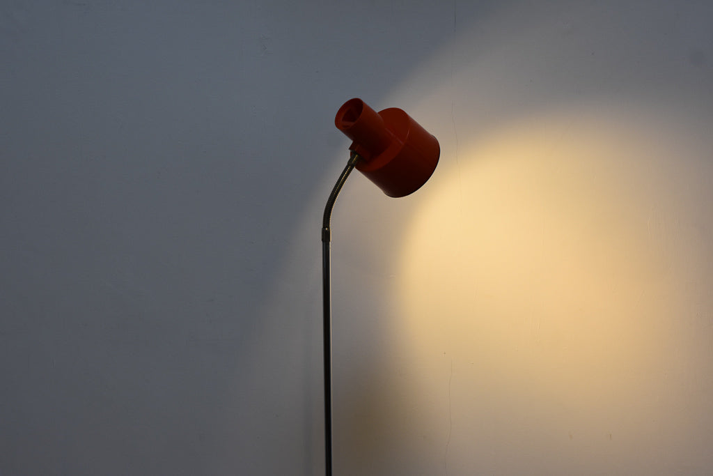Vintage floor lamp with orange shade
