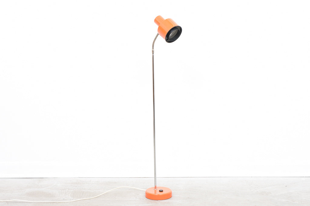 Vintage floor lamp with orange shade