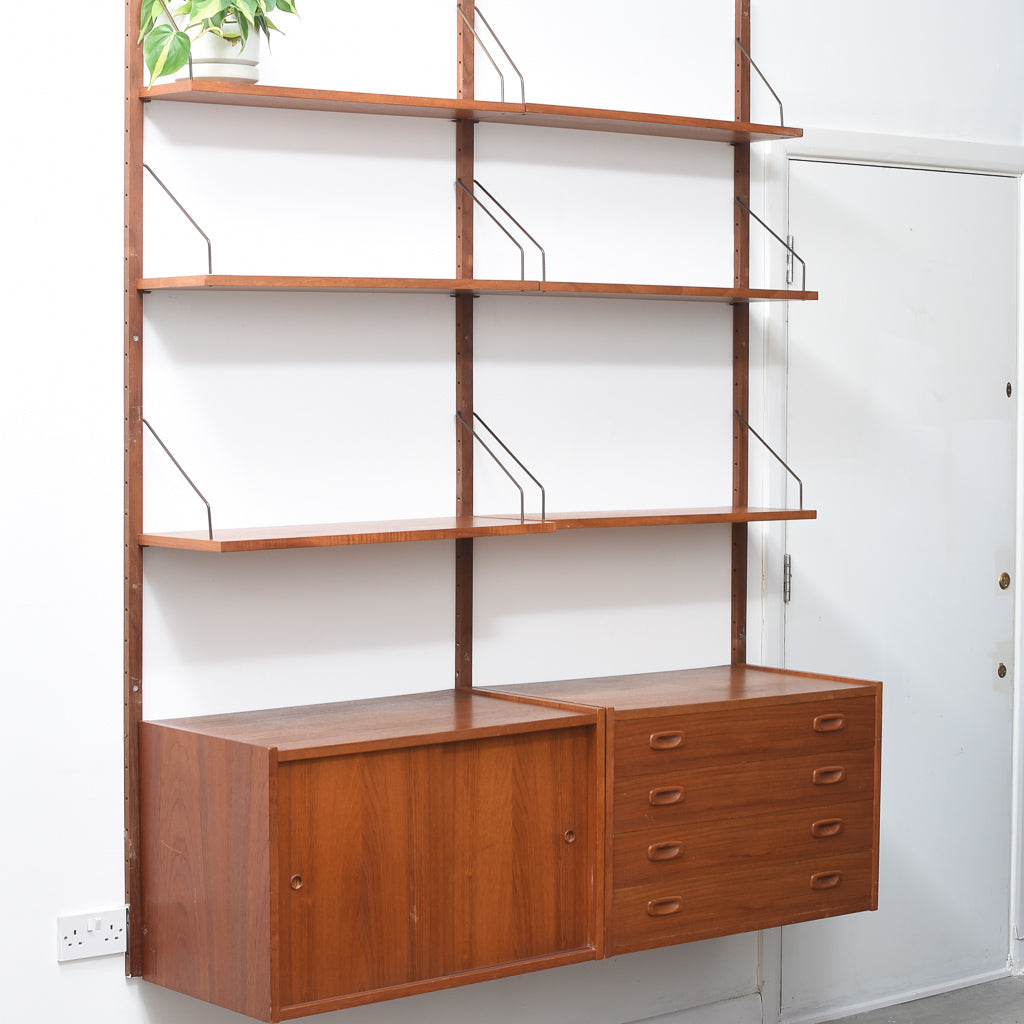 Modular shelving system in teak by P.S. Møbler