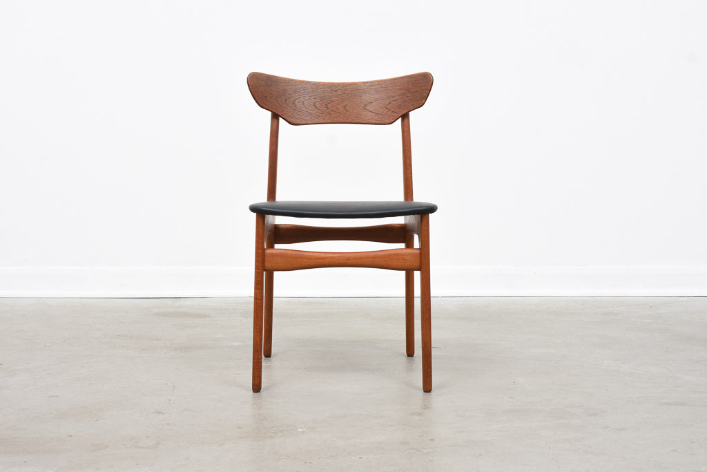 Set of four teak dining chairs