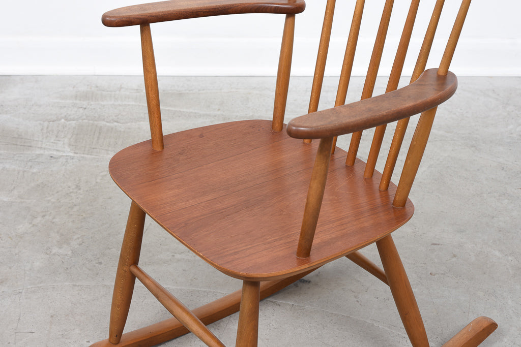 Teak + beech rocking chair