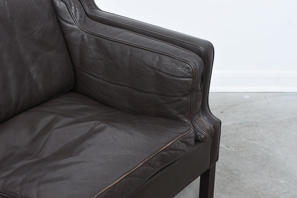 1960s Danish leather two seater