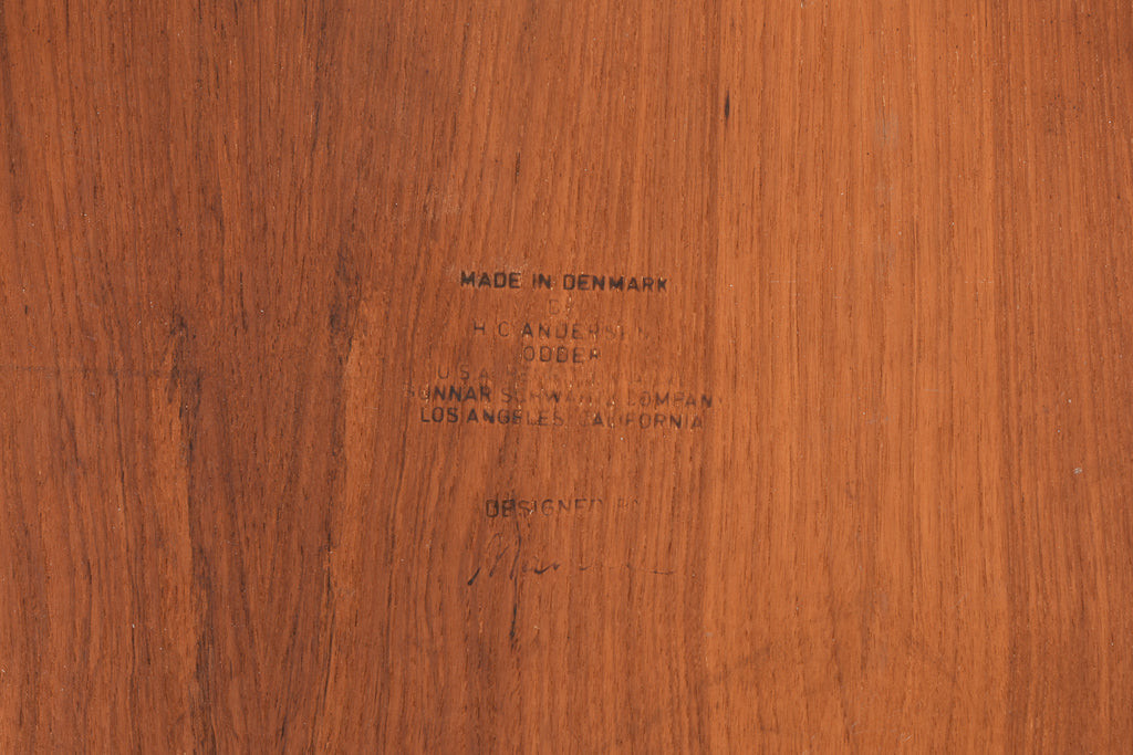 Square teak side table by H.C. Andersen