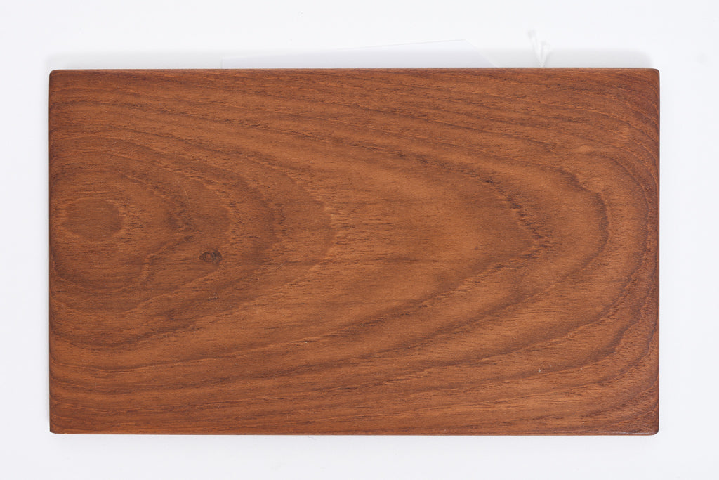 Set of four teak bread plates