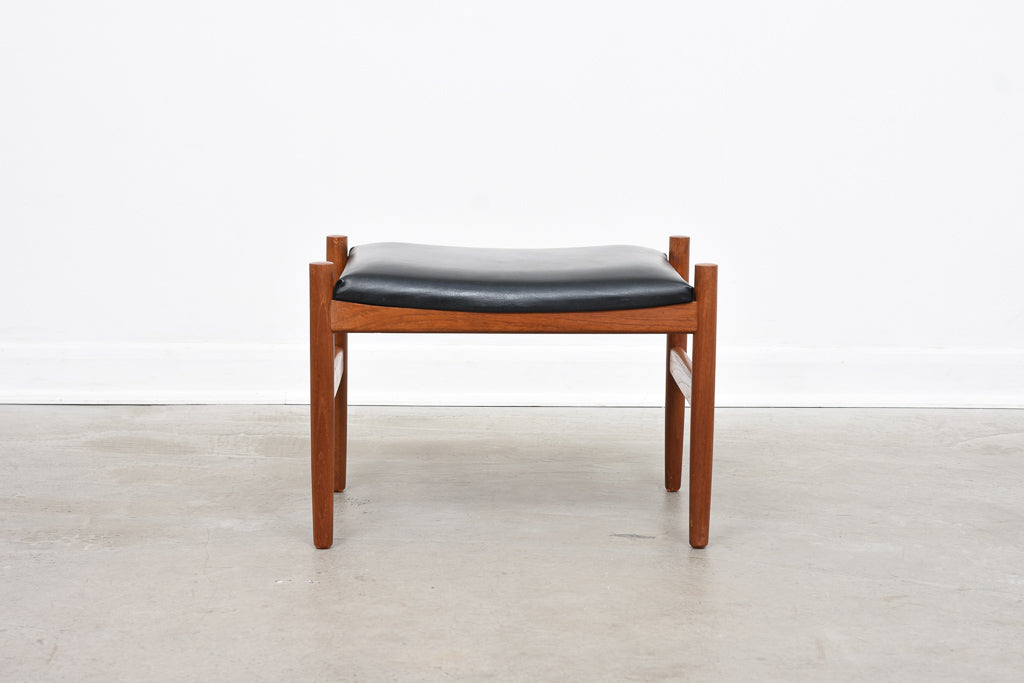 Teak-framed foot stool by Spotterup