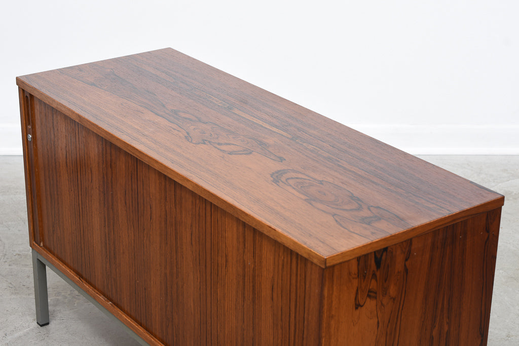 Rosewood cabinet with tambour door and hanging files