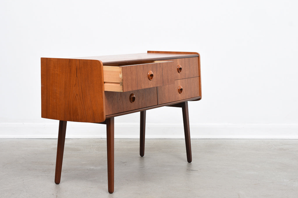 Low teak chest of drawers