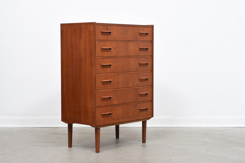 1960s teak chest of six drawers
