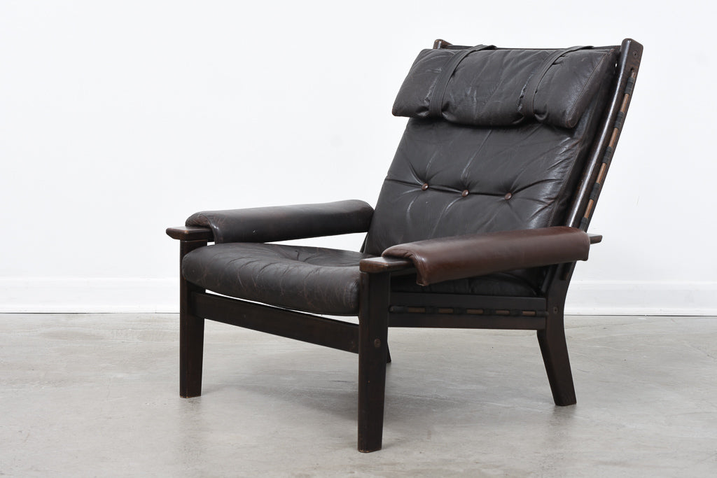 Two available: High back 'Amigos' leather loungers by Ekornes