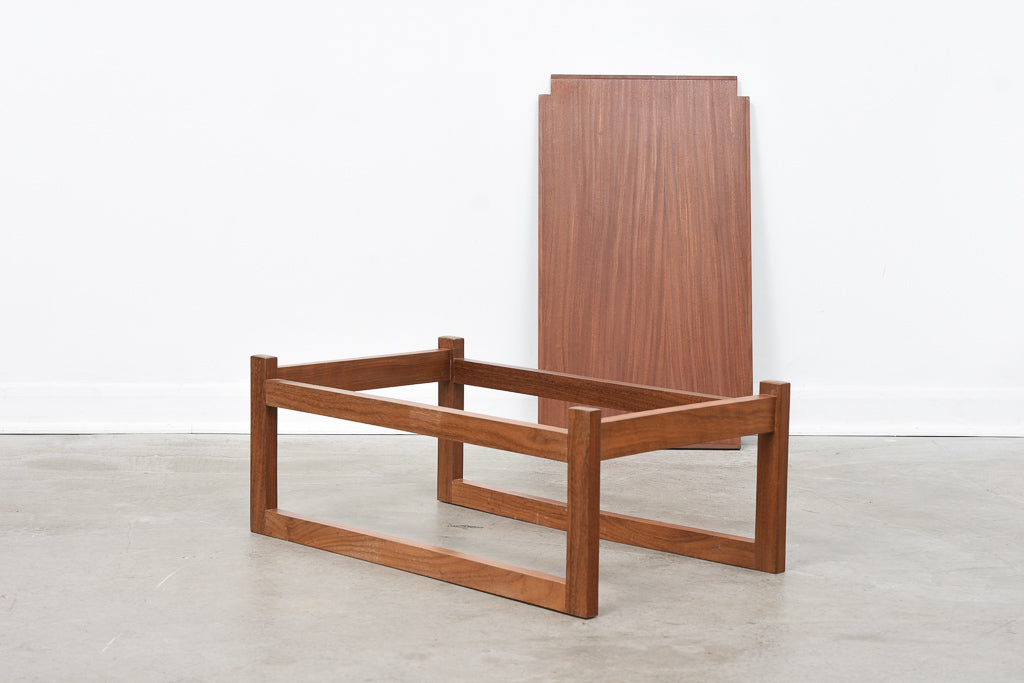 Low teak coffee table with reversible top