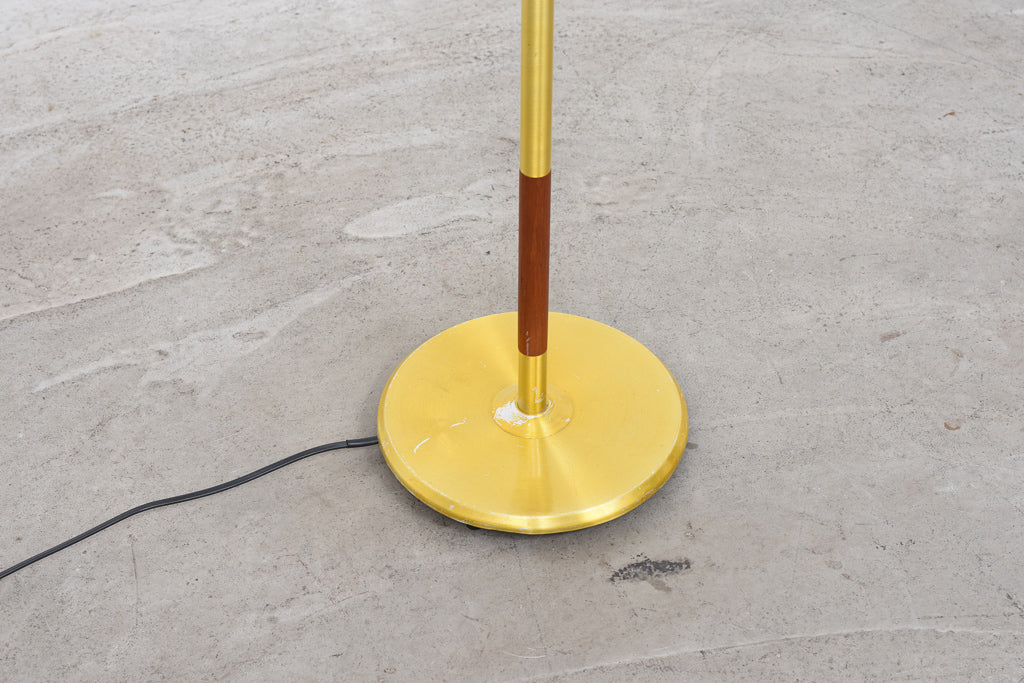 Danish teak + brass floor lamp