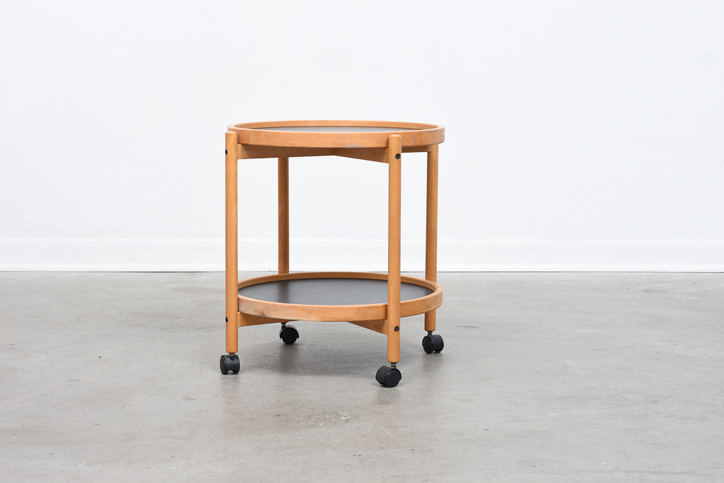 1970s beech and laminate trolley table