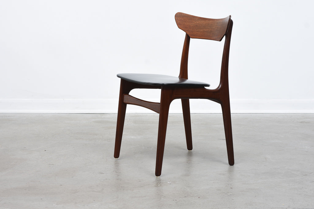 Single vintage teak + vinyl chair