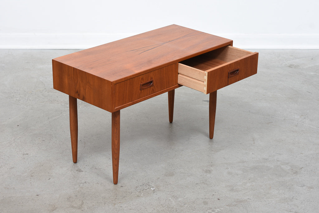 Low teak chest with two drawers