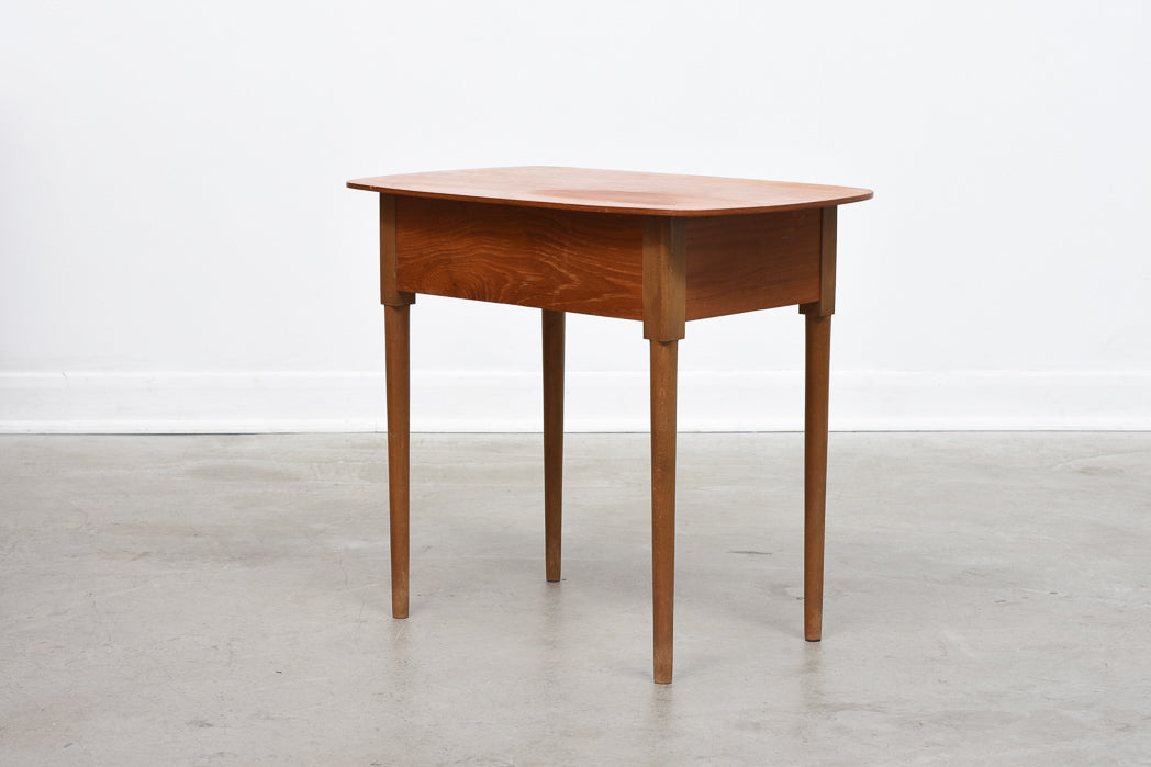 1950s teak + beech side table