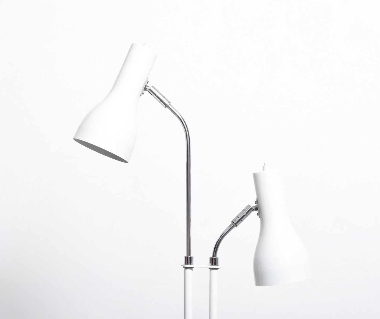 Vintage floor lamp with glossy white shades