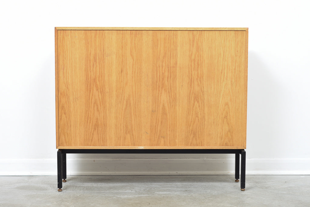 1970s oak bookshelf on steel base