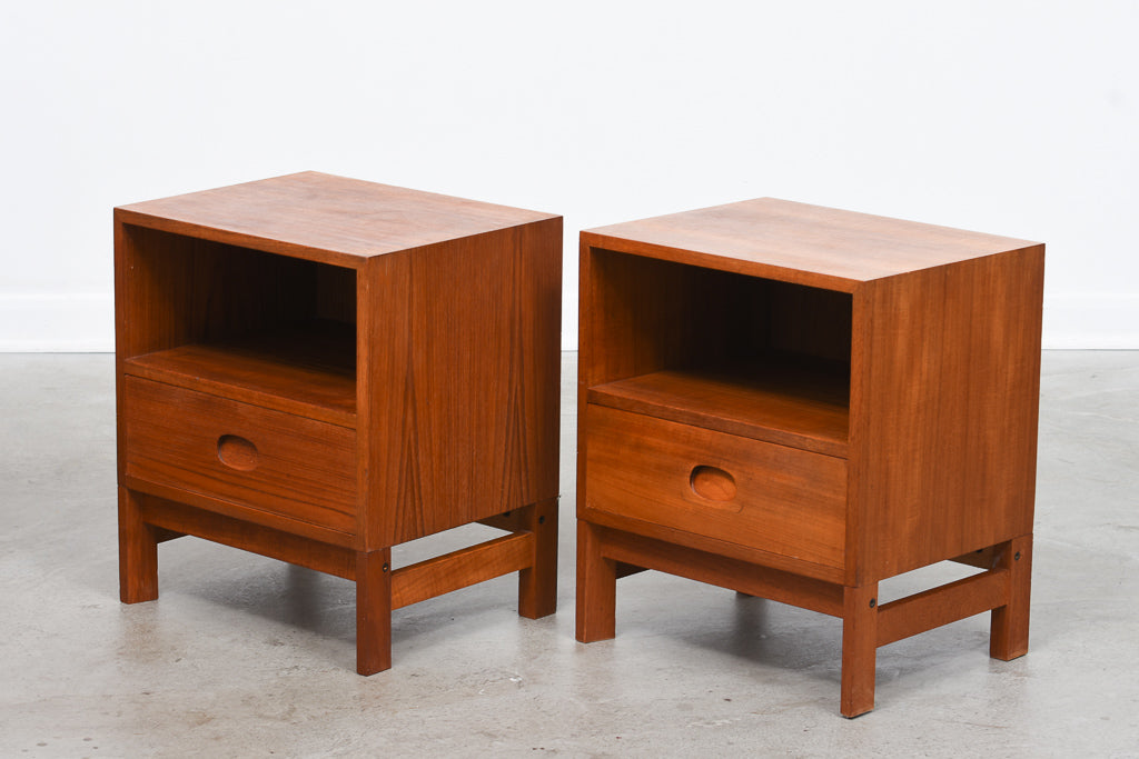 Pair of teak bedside tables by Vitzé