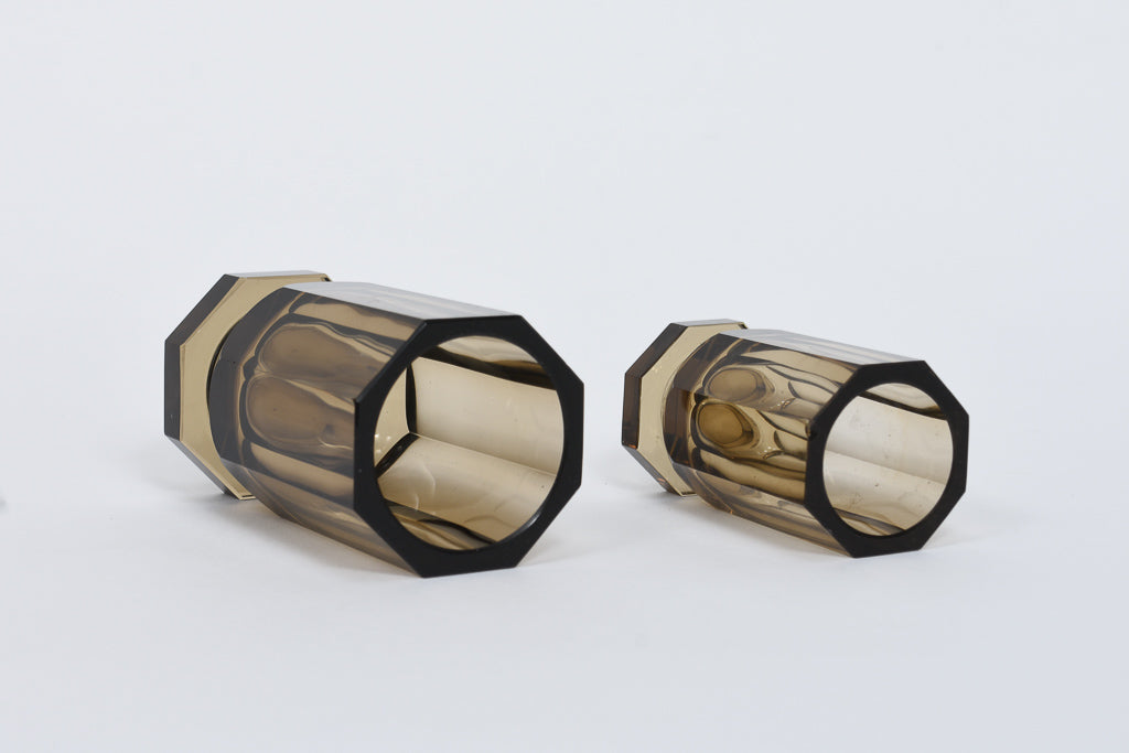 Pair of glass bud vases by Edward Hald