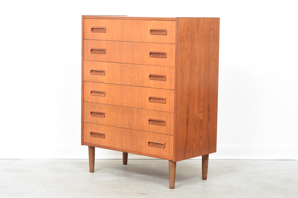 1970s teak chest of six drawers