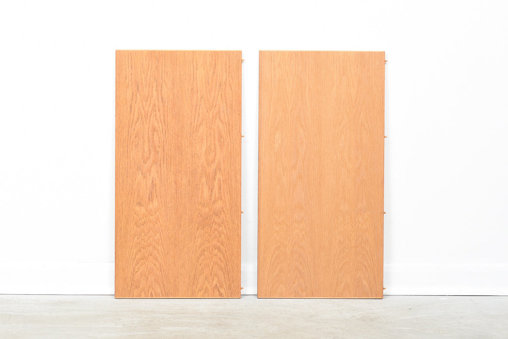 Square extending dining table in oak